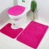 Koupelna - záchod - růže - koupelnové předložky - koupelnové předložky set s 3D vzorem květin