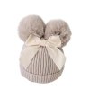 Dětské oblečení - čepice - dětská zimní čepice s bambulemi zdobené mašlí - zimní čepice
