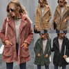 Dámské oblečení - kabát - módní chlupatý kabát s kapsami a knoflíky - dámské zimní kabáty - výprodej skladu