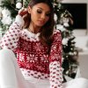 dámské oblečení - dámský příjemný svetr se zimními vzory - dámské svetry - vánoční svetr - vánoční dárek