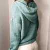 Dámské oblečení - dámský svetr - dámský tyrkysový svetr s krajkou - dámské mikiny - dárek pro ženu