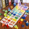 Hračky - vzdělávací dřevěná hračka pro děti s čísly rybolov - montessori - matematika - dárek pro děti - vánoční dárek