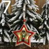 Vánoce - dekorace - vánoční dekorace - vánoční světelná dřevěná ozdoba na stromeček - vánoční ozdoba - vánoční osvětlení