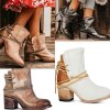 Boty - dámské kotníkové boty na podpatku v kovbojským stylu - kozačky - dámské kozačky - dárek pro ženu