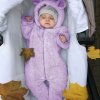 Dětské oblečení - novorozenecká zimní kombinéza s oušky - oblečení pro miminka - dětská zimní kombinéza