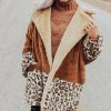 Oblečení - kabáty - podzimní plyšový kabát s leopardím vzorem - dámské zimní kabáty - zimní kabáty - dárek pro ženu