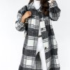 Oblečení  - kabát - dámský módní dlouhý kostkovaný kabát ideální na podzim - dámský kabát