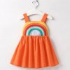 Dětské oblečení - dívčí letní šaty na ramínka s duhou - šaty - letní šaty