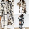 Oblečení - kabát - dámský módní kostkovaný kabát - dámská zimní kabát - dámský kabát - vánoční dárek