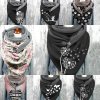 Šátek - dámská módní šátek se sponou s různými vzory - multifunkční šátek - dárek pro ženu