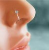 Piercing - falešný piercing do nosu zdobený kytkou - piercing do nosu - šperky - bižuterie