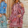 oblečení  - šaty - letní vzorované šat v boho style se zdobením u krku - letní šaty - dámské šaty - výprodej skladu