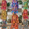 oblečení  - šaty - letní vzdušné vzorované šaty s potiskem květin ve více barvách - nadměrné velikosti - dámské šaty - letní šaty