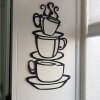 Samolepka na zeď s motivy šálků kávy