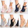 Boty - dámské boty - dámské letní módní boty na slámové platformě - dámské sandály