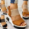 Boty - dámské boty -  dámské letní pohodlné sandály na klínku - dámské sandály - letní boty