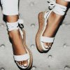 Boty - dámské boty - nádherné letní zavazovací sandály s korkem - dámské sandály - výprodej skladu