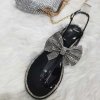 Boty - dámské boty - letní žabky zdobené mašlí a kamínky - dámské pantofle - dámské žabky - výprodej