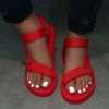 Boty - dámské boty - dámské pohodlné jednobarevné sandály - dámské sandály - dárky pro ženu