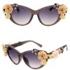 Brýle - dámské stylové sluneční brýle zdobené květinami - brýle - výprodej skladu