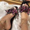 Boty - pantofle - dámské boty - letní pantofle s 3D motýly - dámské pantofle - dárky pro ženy