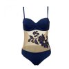 oblečení - plavky - dámské zajímavé jednodílné plavky zdobené kytkou ve více barvách - dámské plavky - jednodílné plavky