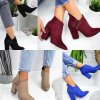 Boty - dámské boty - dámské podzimní boty na širokém podpatku se zdobením - dámské kozačky - dárky pro ženu