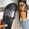 Boty - dámské boty - dámské letní průhlední pantofle s puntíky - dámské pantofle - dárky pro ženu