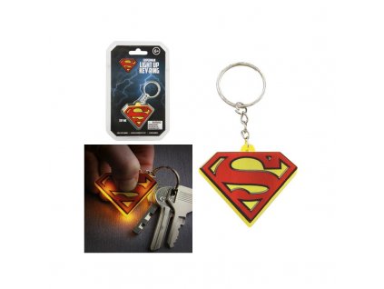 dc comics key chain with light superman x1
