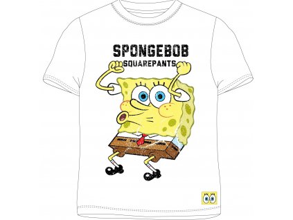 Chlapecké tričko SPONGEBOB krátký rukáv bílé