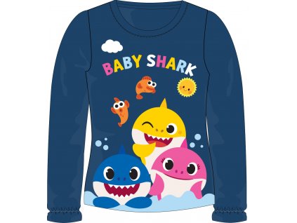 Dívčí tričko BABY SHARK dlouhý rukáv modré