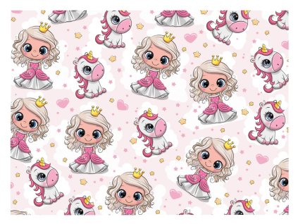 balící papír princezny 100x70