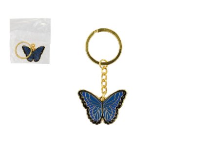 privesek na klice klicenka motyl kov 4cm v sacku