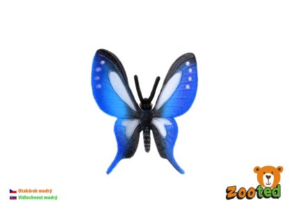 motyl tropicky papilio otakarek modry zooted plast 5cm
