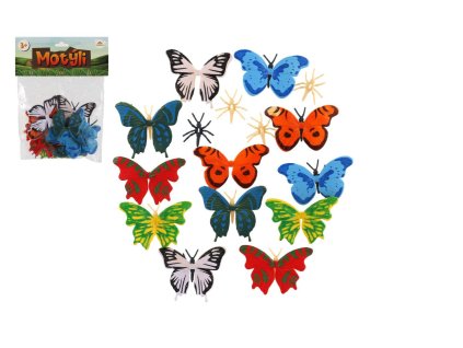 motyli 12 ks plast 7 8cm v sacku