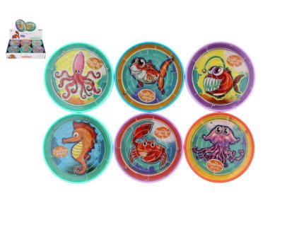 bludiste hlavolam s kulickou morsky svet plast 9cm mix druhu 24ks v boxu