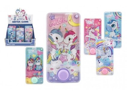 Vodní hra hlavolam 7x14cm plast jednorožec