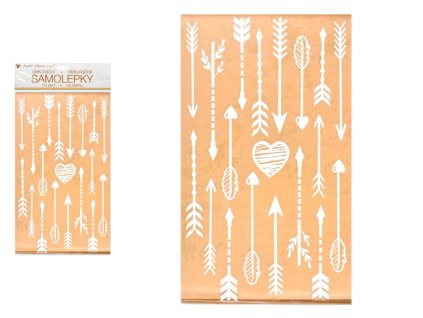 Samolepící dekorace bílé šípy s glitry 24 x 47,5 cm