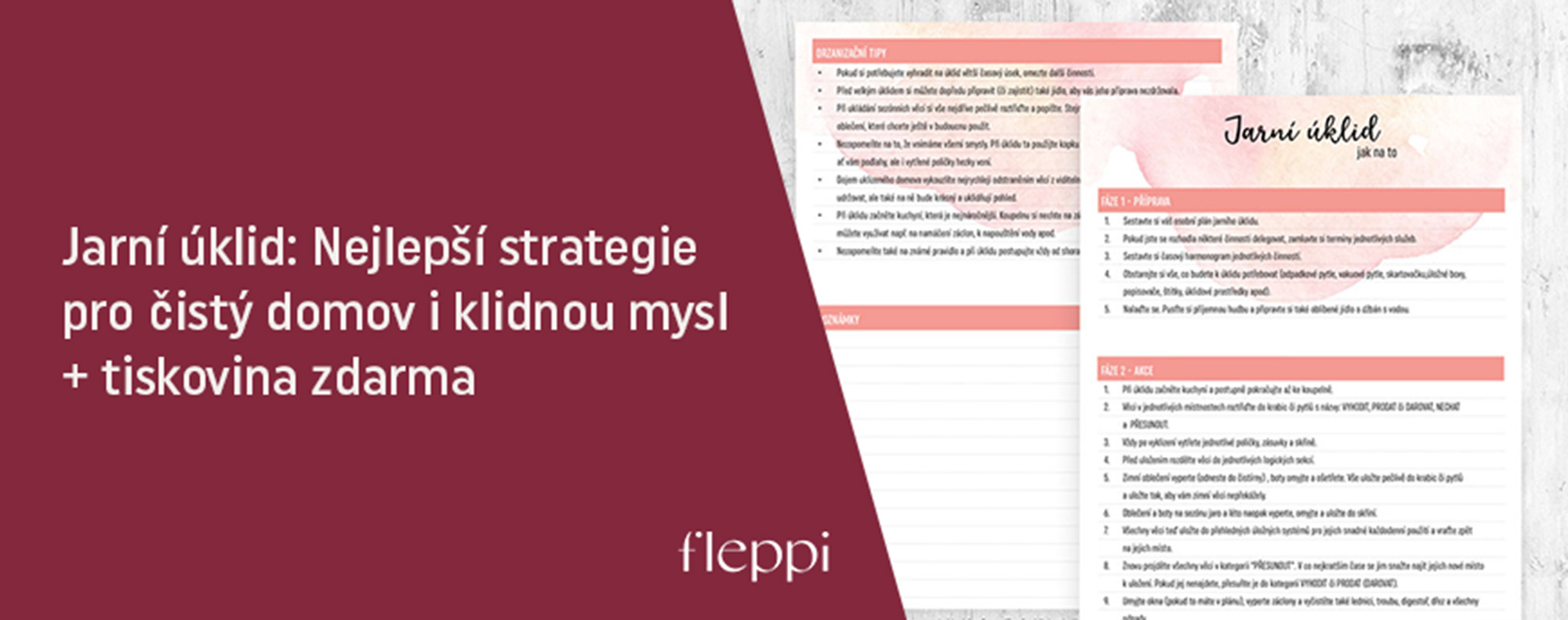 Jarní úklid: Nejlepší strategie pro čistý domov i klidnou mysl + tiskovina zdarma