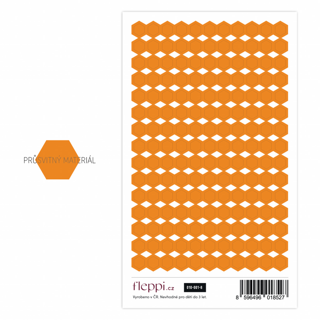 Color coding kolekce | oranžová – hexagony průsvitné