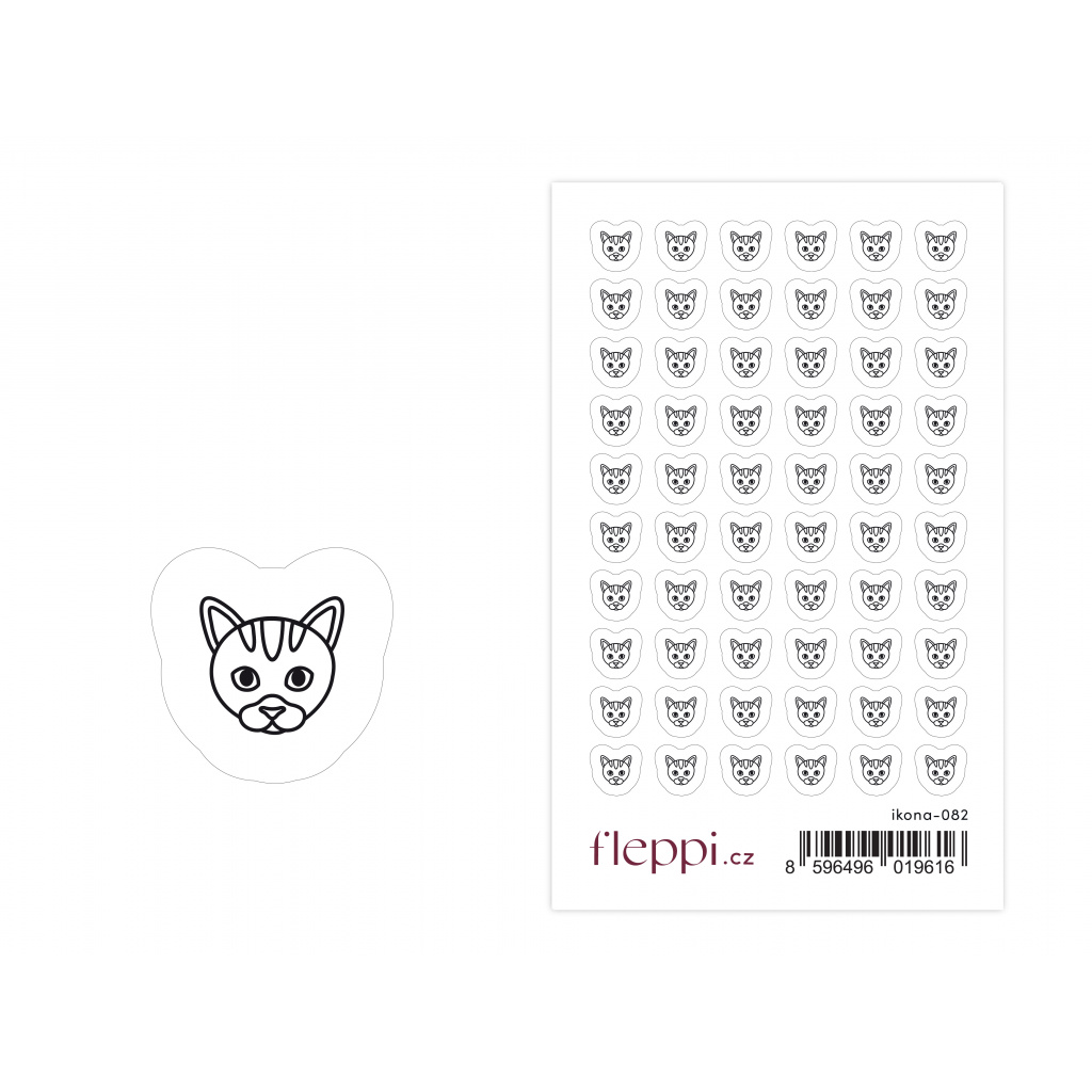 Samolepky ikonky - Kočka - Fleppi