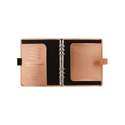 Diář Filofax Saffiano Rose Gold A5 + dárek zdarma - Bavlněný sáček jako pouzdro na diář