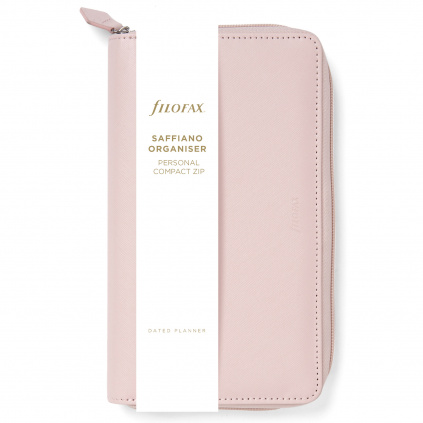 Diář Filofax Saffiano Zip | Personal-Compact Blush