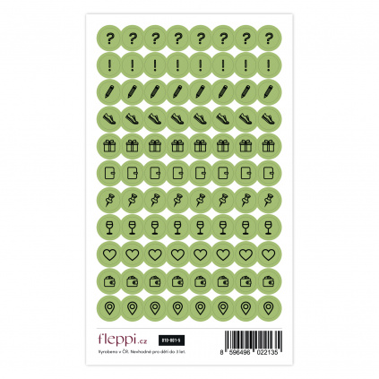 Color coding kolekce | pastelově zelená – ikonky