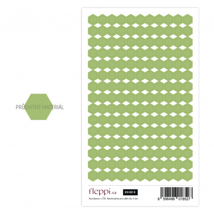 Limitovaná color coding kolekce | pastelově zelená – hexagony průsvitné