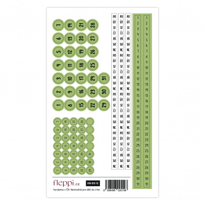 Color coding kolekce | pastelově zelená – čísla