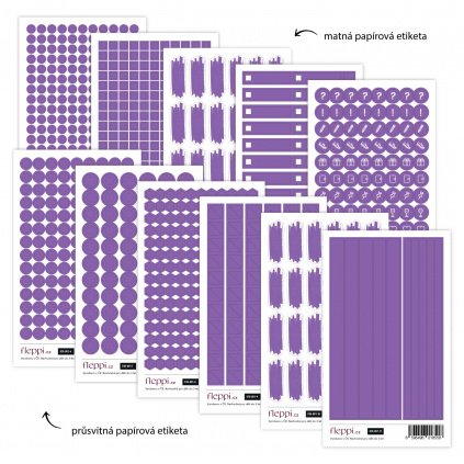 Color coding kolekce | fialová – sada 11 archů