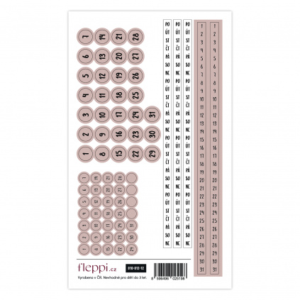 Color coding kolekce | nude hnědá – čísla