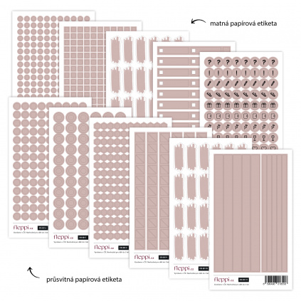 Color coding kolekce | nude hnědá – sada 11 archů