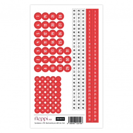 Color coding kolekce | červená – čísla